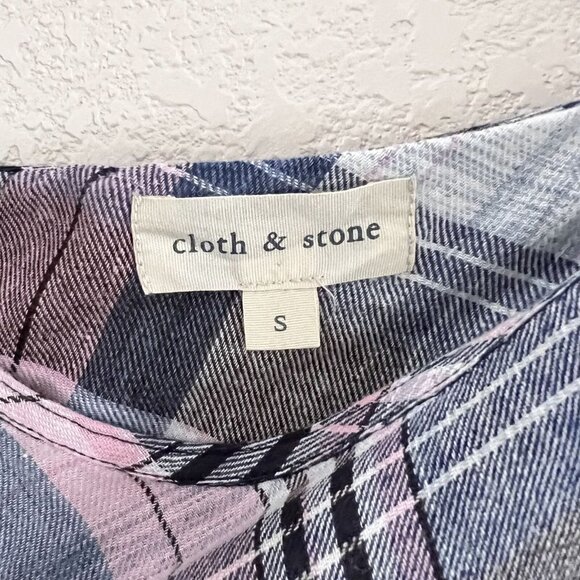 Cloth & Stone Multicolor Plaid Sleeveless One Shoulder Blouse Top Size Small - Picture 8 of 12